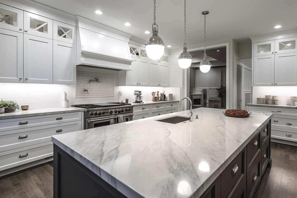 Luxury Kitchen Natural Stone Counter Top Protection in Winnipeg Manitoba